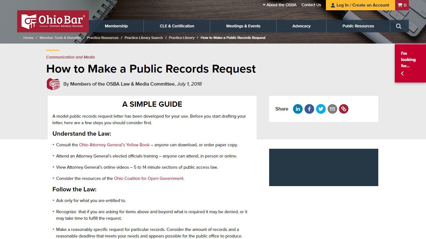 How to Make a Public Records Request | Ohio State Bar ...